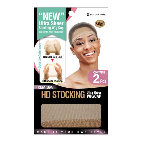 Qfitt Premium HD Stocking Ultra Sheer Wig Caps 2pcs-Box