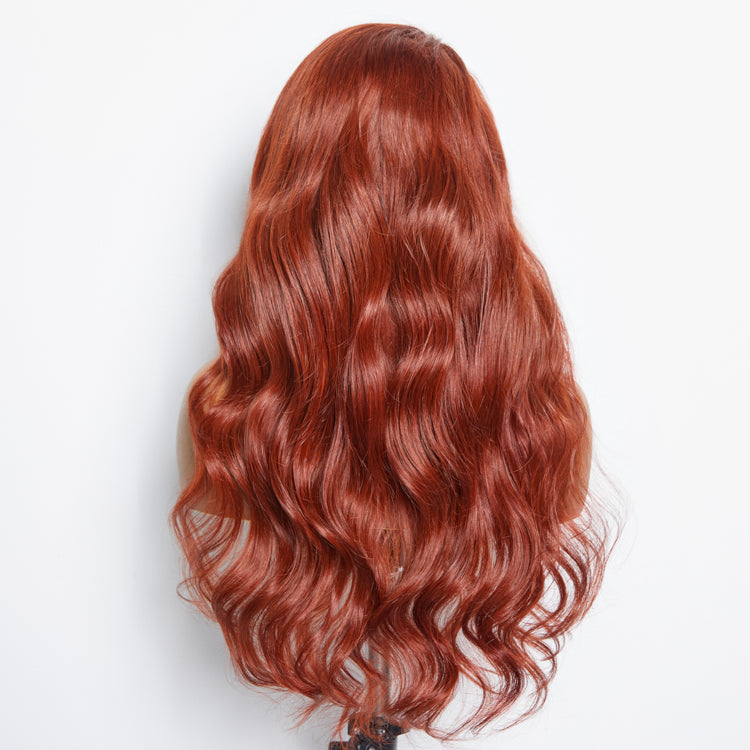 24 Inches 13"x4" Body Wavy Wear & Go Glueless Color #Redbrown Lace Frontal Wig-100%