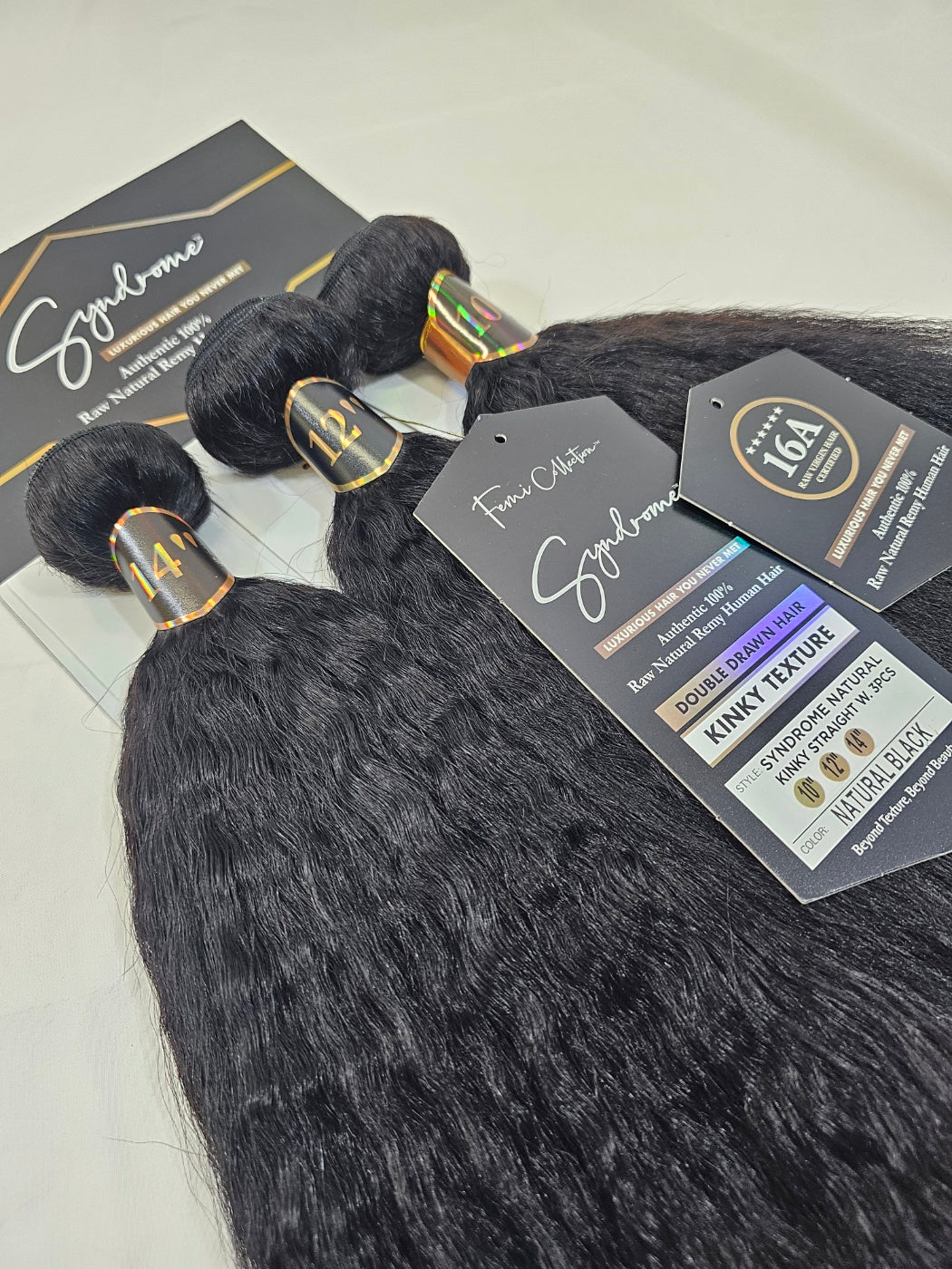 SYNDROME NATURAL KINKY STRAIGHT BUNDLES 3PCS(20"22"24")
