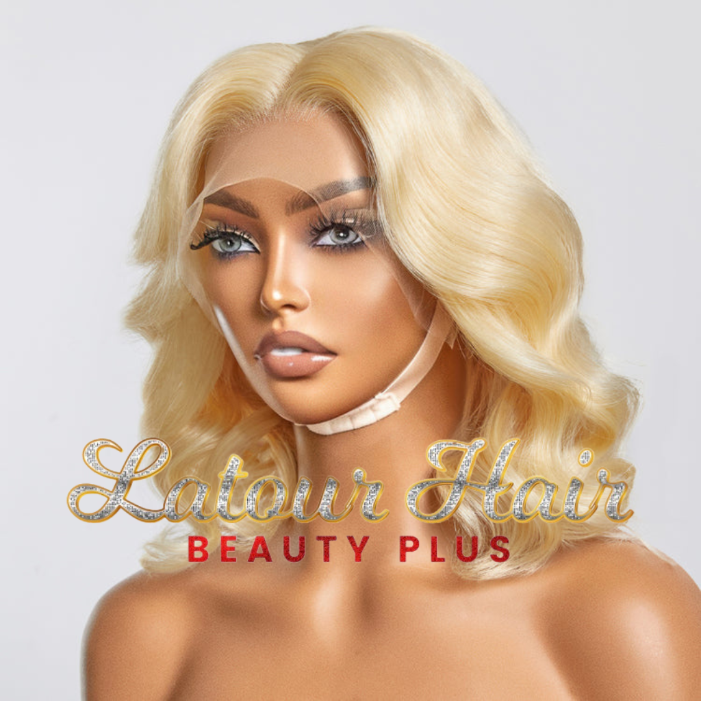 Blonde 13x4 Pre-Plucked Lace Front Body Wave Bob Wig