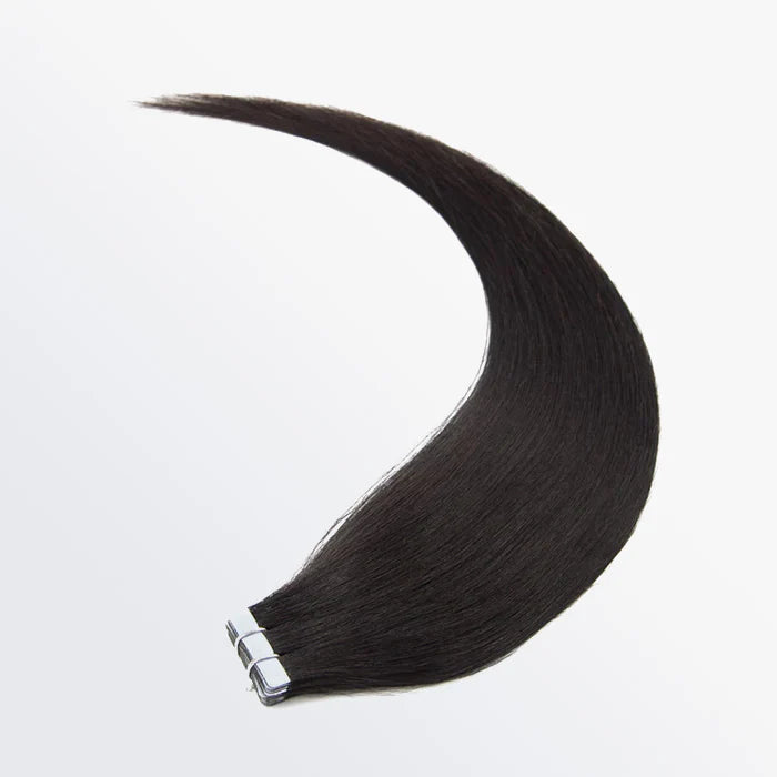 Premium Undetectable Human Hair Tape-Ins – Natural Black (#1B)