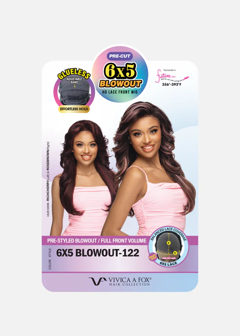 24” BODY WAVE, PRE-CUT 6X5 BLOW OUT HD LACE FRONT WIG