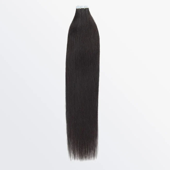 Premium Undetectable Human Hair Tape-Ins – Natural Black (#1B)