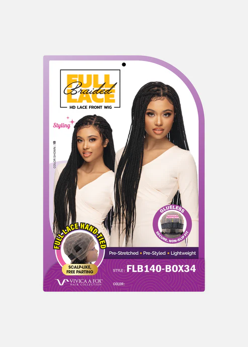 KNOTLESS BOX BRAID 34” BRAIDED FULL LACE FRONT WIG