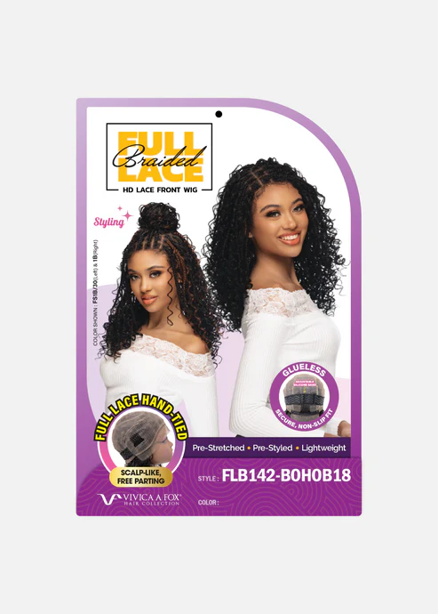 KNOTLESS BOHO BOX BRAID 18” BRAIDED FULL LACE FRONT WIG