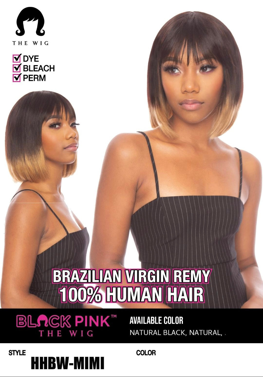 Black Pink The Wig 100% Brazilian Virgin Remy Human Hair Wig - HHBW MIMI | black-pink-the-wig-100-brazilian-virgin-remy-human-hair-wig-hhbw-mimi