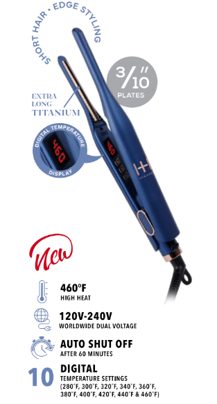 H&H Nano Titanium Digital Pencil Flat Iron 3/10” Blue