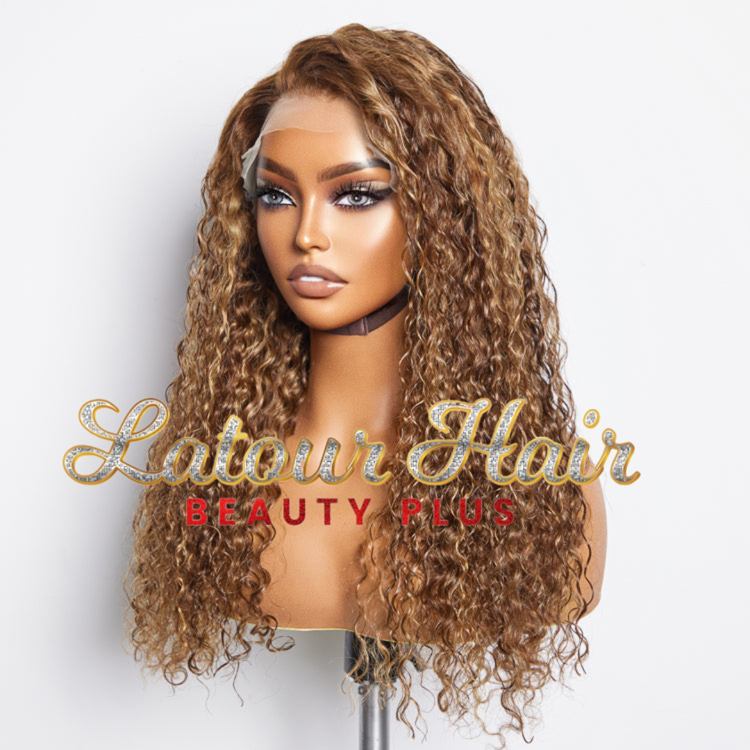 Pre-Plucked 13"x4" Lace Front Water Wavy Wig Free Part