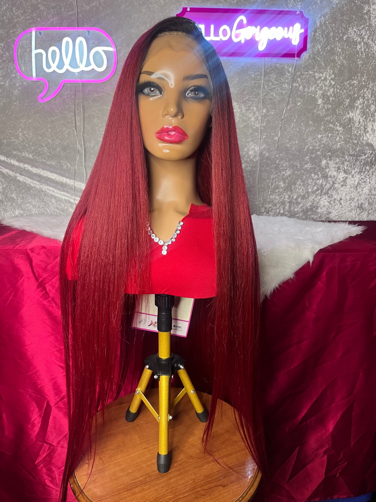 MAGIC LACE FRONTAL HUMAN BLENDED HAIR WIG - STRAIGHT 40"