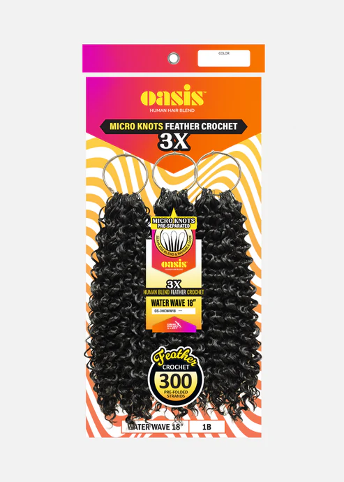 3X Feather Crochet- Deep Wave 18”