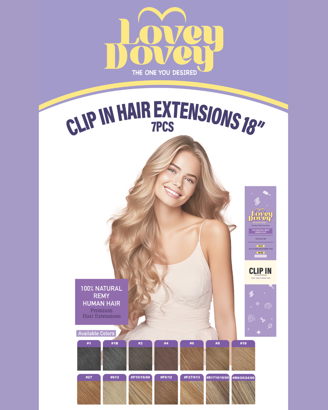 LOVEY DOVEY LACE WEFT CLIP IN EXTENSION 18"(7PCS)