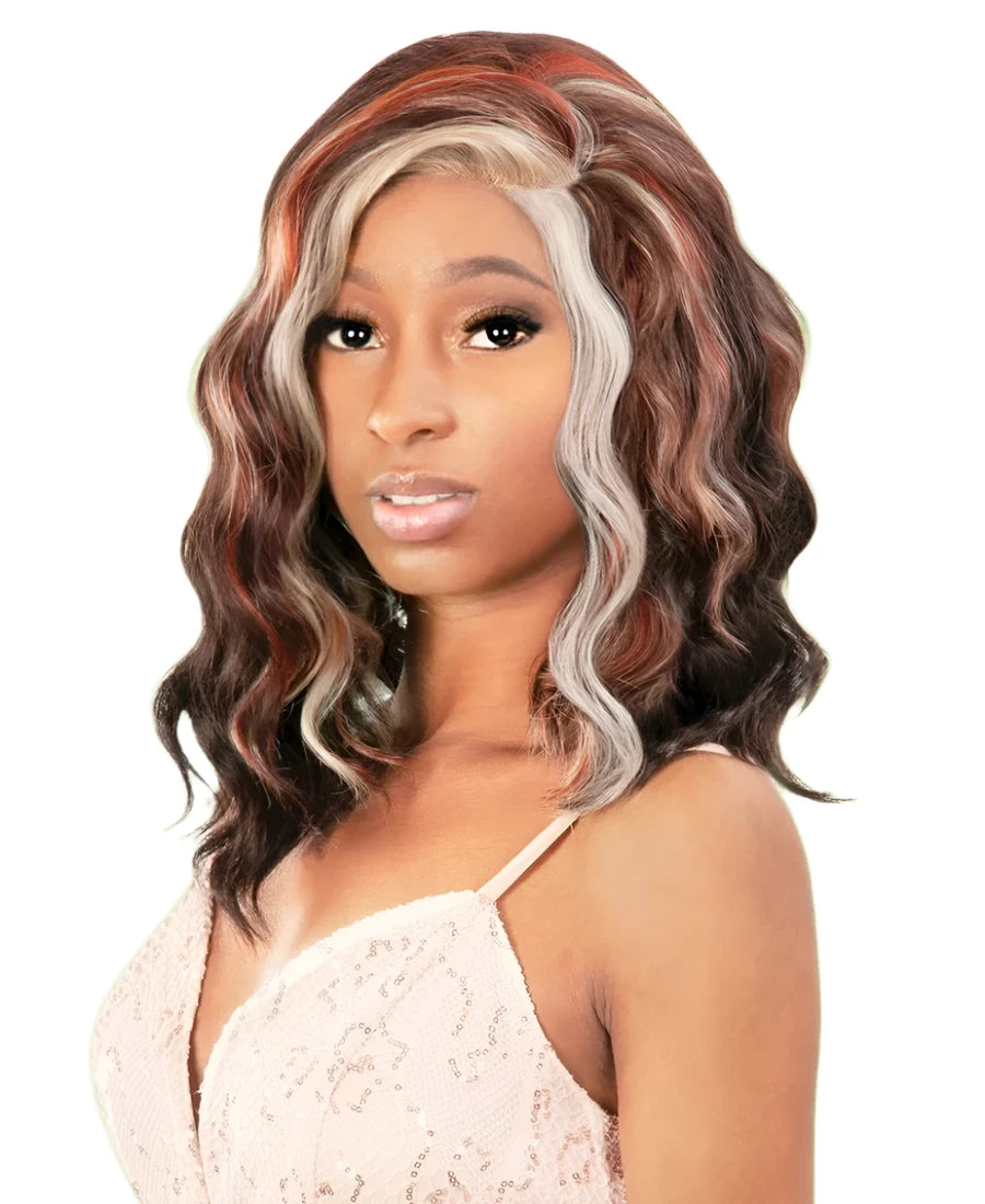 Fake Ocean Wave Lace Front 13x4 Wig - 16" | fake-scalp-13x4-ocean-wave-16